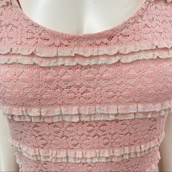 Anthropologie Dulcie Pink and White Lace Dress Size Small - Picture 3 of 7